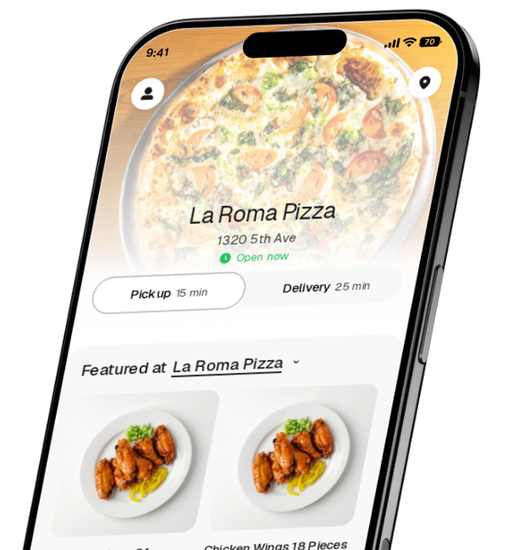 La Roma Pizza app preview
